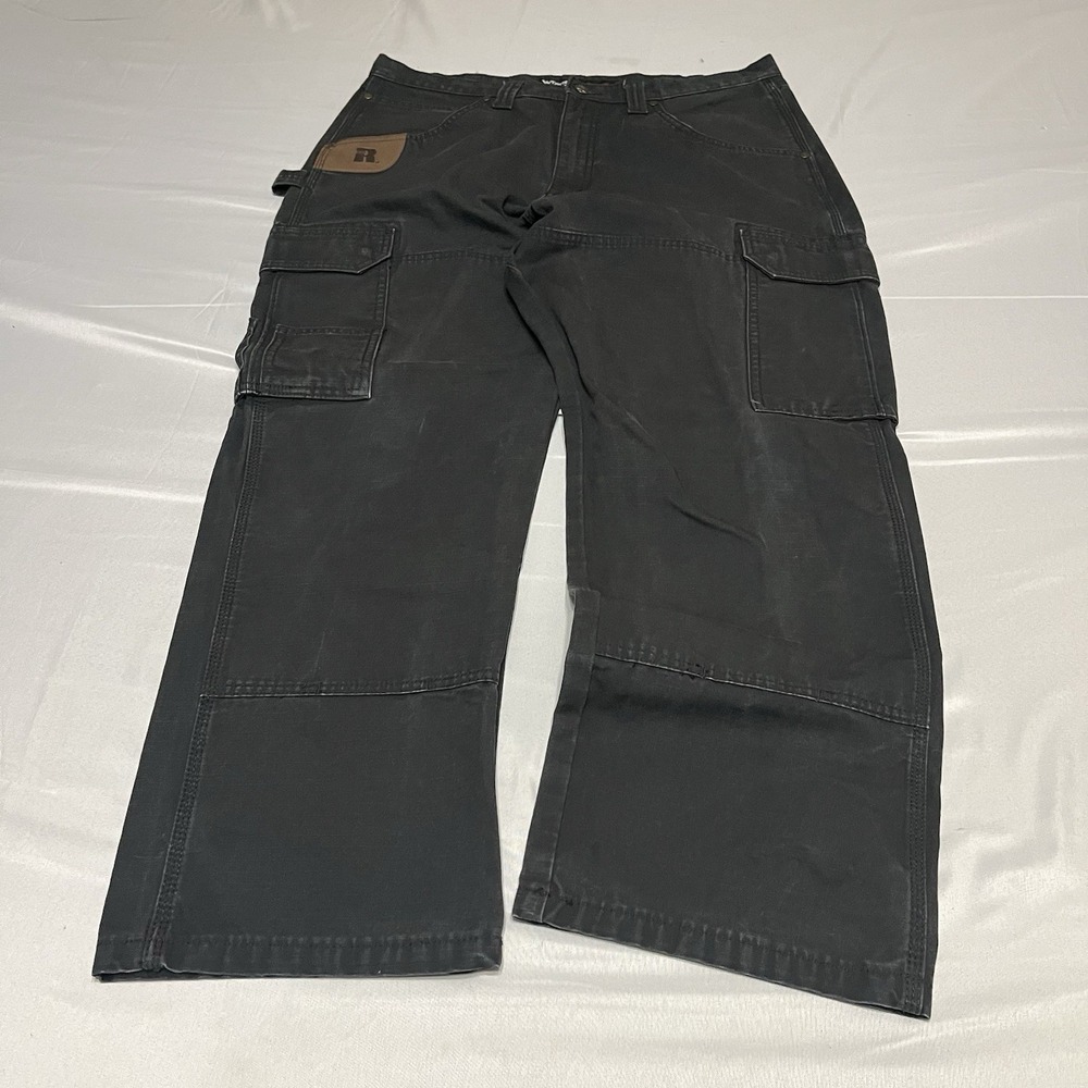 Wrangler Men's Riggs Workwear Pants Fits 34x30 Cargo Double Knee Faded Black